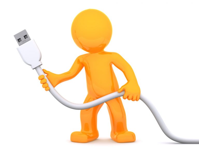 3d person holding USB cable